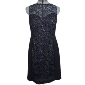 LAST CHANCE Badgley Mischka Collection sequin lace cocktail dress 14